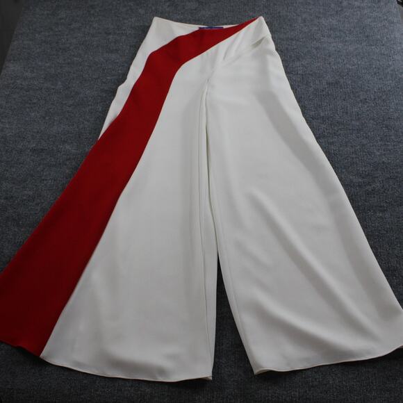 Ralph Lauren Pants - Ralph Lauren Pant Womens 4 Purple Label Silk Crepe Contrast Stripe Trouser White